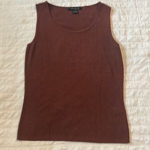 Women’s Sleeveless Rayon/Nylon Top, Rust, Size Small